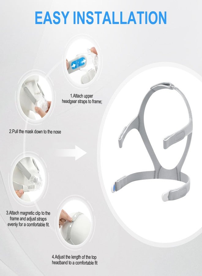 Medihealer 3Packs CPAP Headgear for Airfit F30 with 3 Pair Clips, CPAP Headgear Compatible with Airfit F30, Comfort Headgear Strap Cover, Great Value Kit Supplies by Medihealer - Image 5